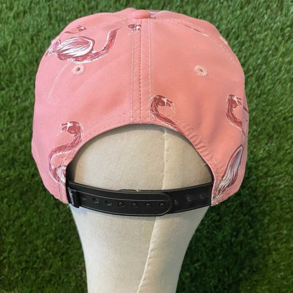 Flomotion Pink Flamingo Snapback Hat Performance‎ Golf Beach Graphic Florida
